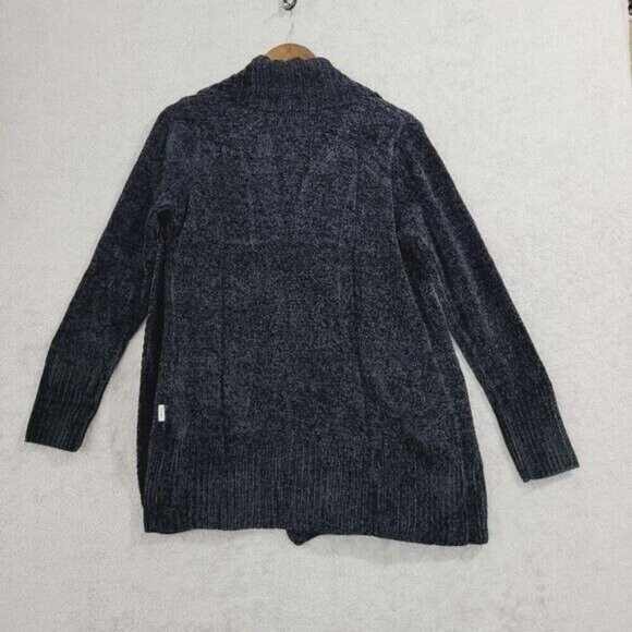 NEW Orvis Womens XS Open Front Cardigan Sweater Charcoal Black Ribbed H411 - Picture 3 of 9